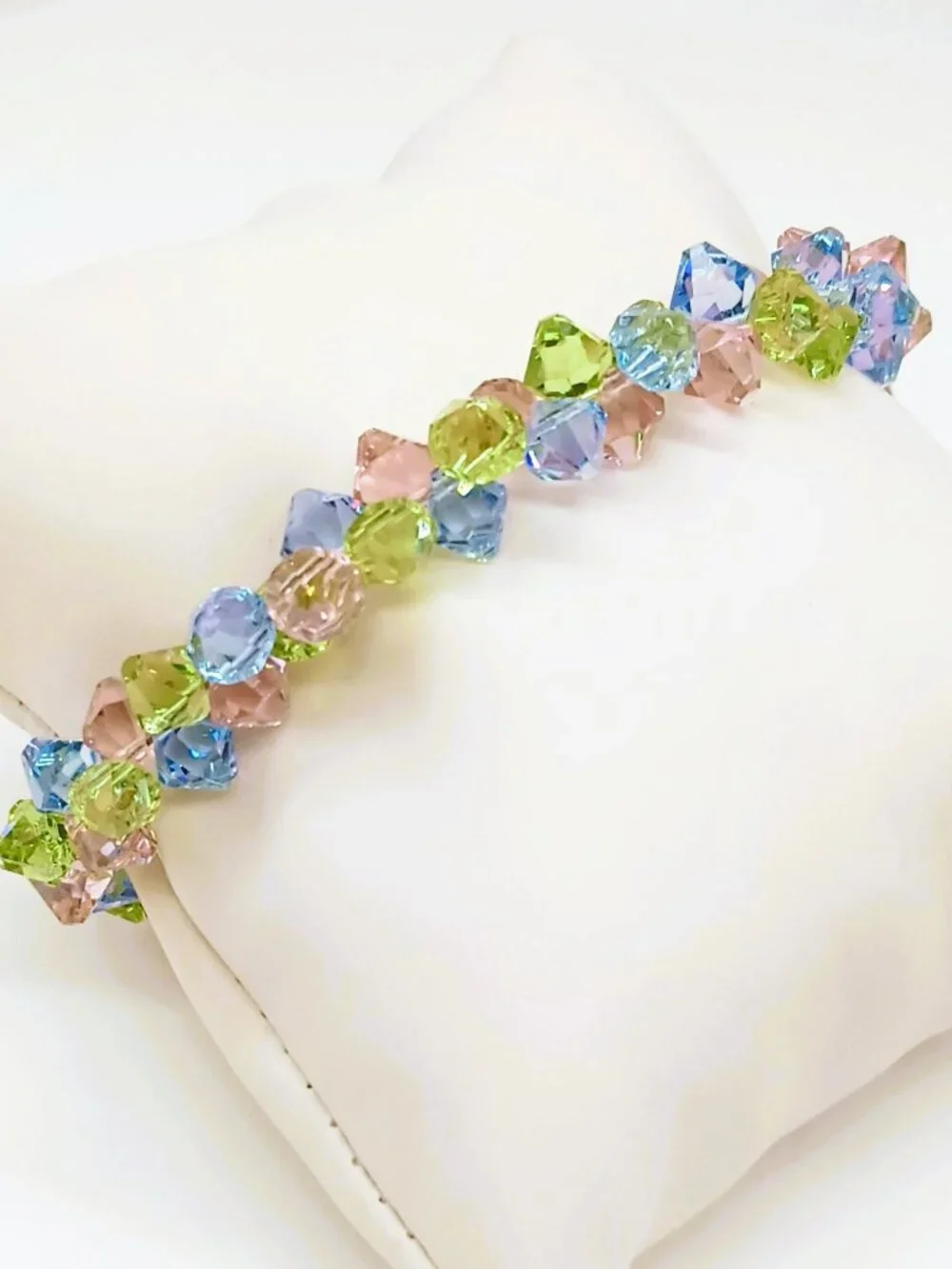 Pastel Crystal Weaved Bead Bracelet 7